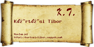 Kürtösi Tibor névjegykártya